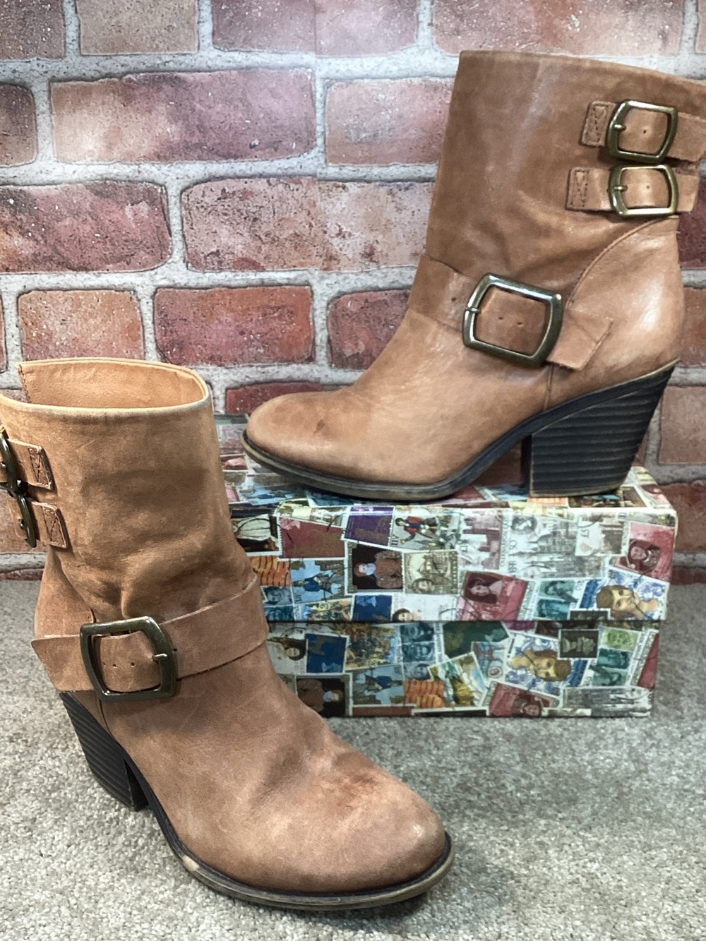 Lucky Brand Tommie womens moto ankle boots size 8.5